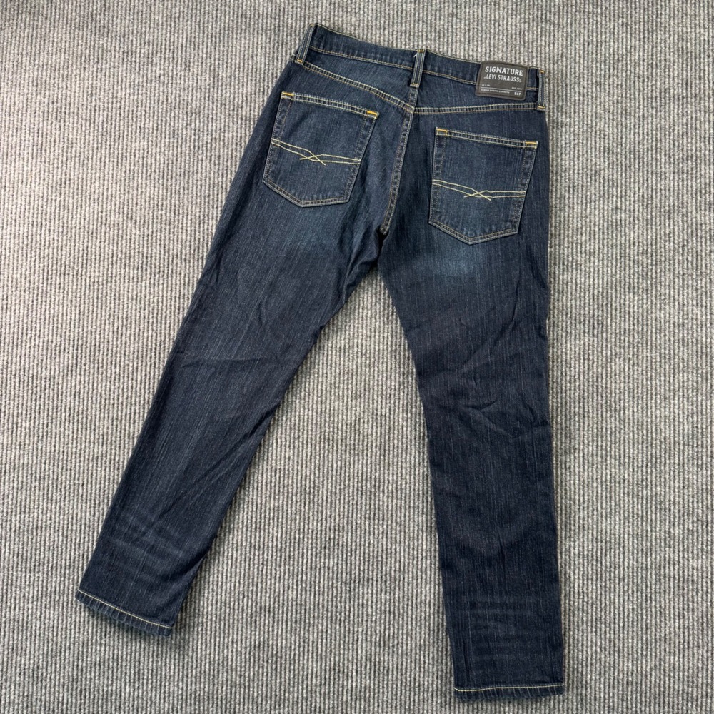 Levi Strauss Signature S47 Jeans Mens 30x30 Regular Taper Dark Wash Denim Pants - Picture 2 of 10